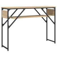 Produktbild för Avlastningsbord med hylla sonoma-ek 105x30x75cm konstruerat trä