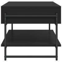 Produktbild för Soffbord svart 90x50x45 cm konstruerat trä