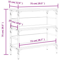 Produktbild för Avlastningsbord rökfärgad ek 75x32x75 cm konstruerat trä