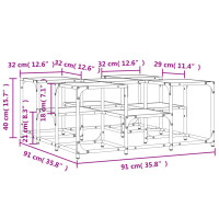 Produktbild för Soffbord sonoma-ek 91x91x40 cm konstruerat trä