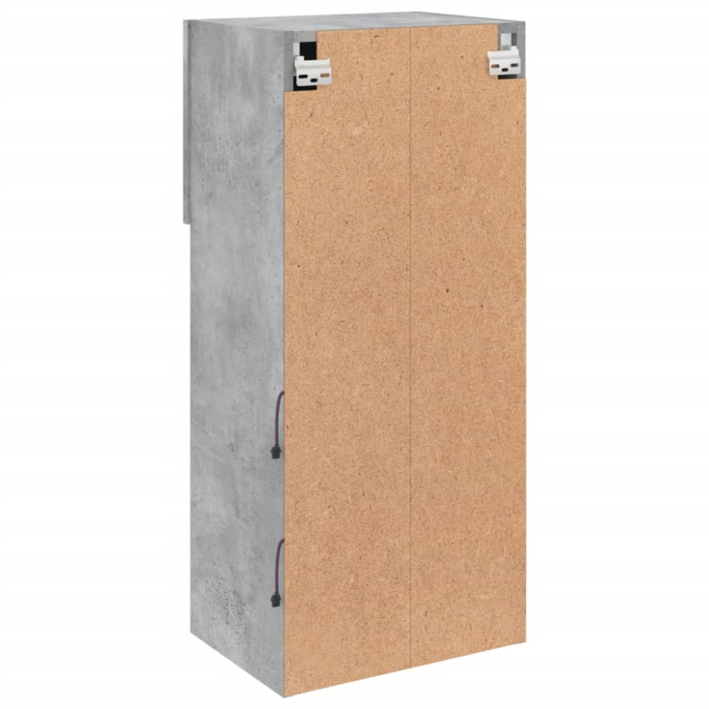 Produktbild för TV-bänk med LED-belysning 2 st betonggrå 40,5x30x90 cm