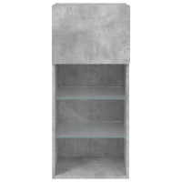 Produktbild för TV-bänk med LED-belysning 2 st betonggrå 40,5x30x90 cm