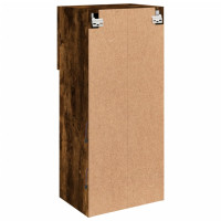 Produktbild för Tv-bänk med LED-belysning 2 st rökfärgad ek 40,5x30x90 cm