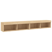 Produktbild för Tv-bänk med LED-belysning 2 st sonoma-ek 100x30x30 cm