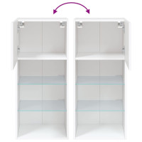 Produktbild för TV-bänk med LED-belysning 2 st vit 40,5x30x90 cm