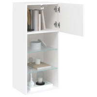 Produktbild för TV-bänk med LED-belysning 2 st vit 40,5x30x90 cm