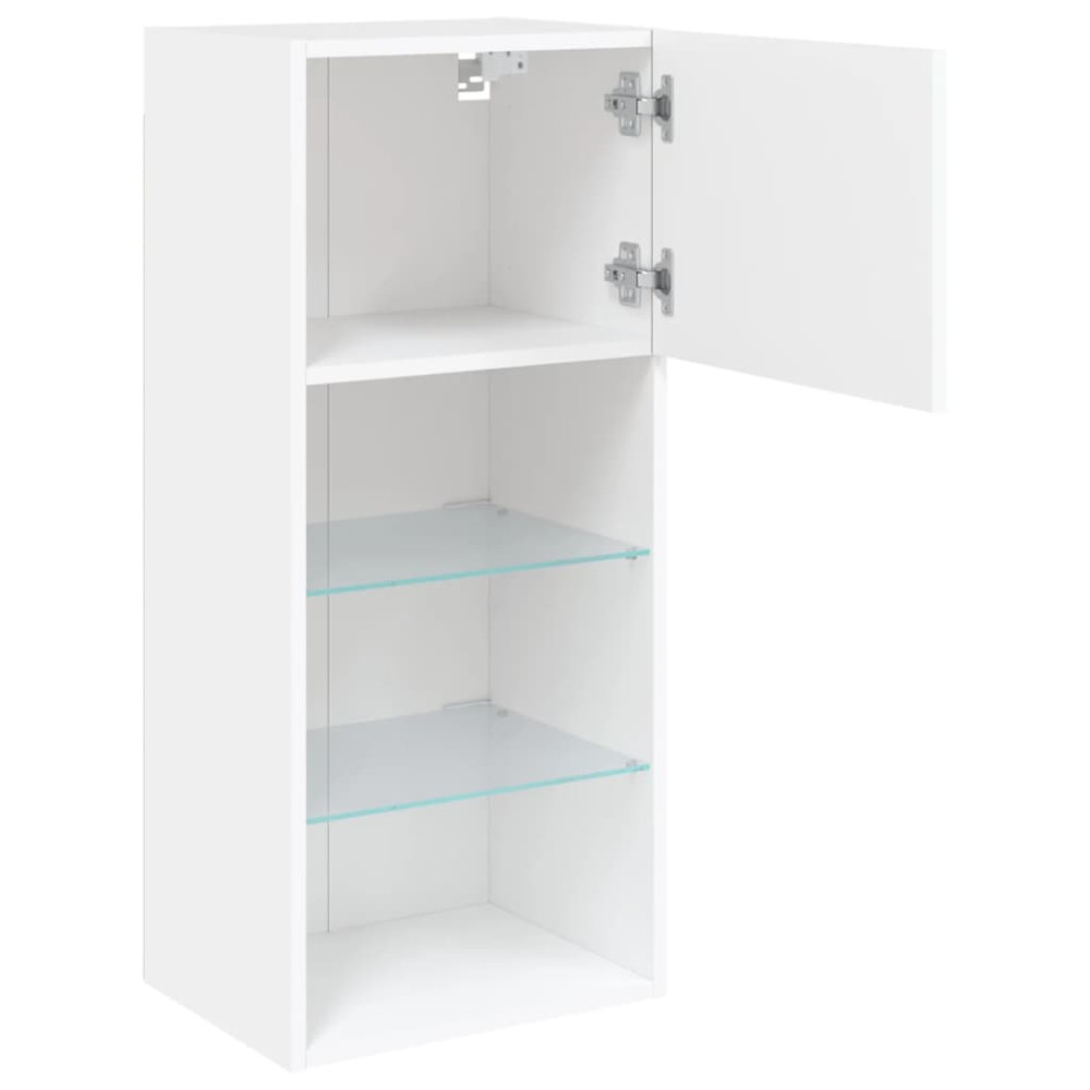 Produktbild för TV-bänk med LED-belysning 2 st vit 40,5x30x90 cm