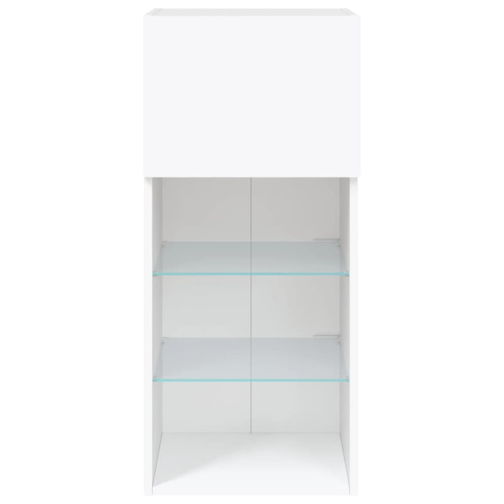 Produktbild för TV-bänk med LED-belysning 2 st vit 40,5x30x90 cm