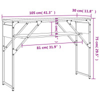 Produktbild för Avlastningsbord med hylla 105x30x75cm konstruerat trä