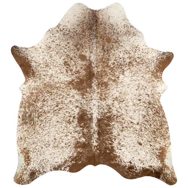 Produktbild för Äkta kohudsmatta brun och vit 180x220 cm