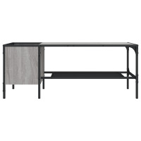 Produktbild för Soffbord med hylla grå sonoma 100x51x40 cm konstruerat trä