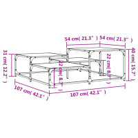 Produktbild för Soffbord rökfärgad ek 107x107x40 cm konstruerat trä