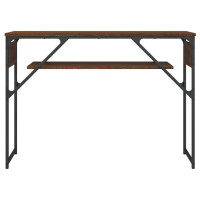 Produktbild för Avlastningsbord med hylla brun ek 105x30x75 cm konstruerat trä