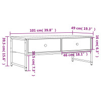 Produktbild för Soffbord svart 101x49x39,5 cm konstruerat trä