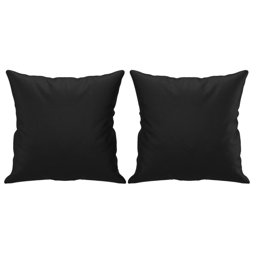 Produktbild för 2-sits soffa med prydnadskuddar svart 120 cm konstläder