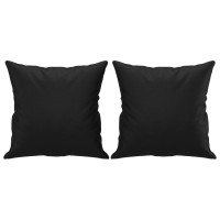 Produktbild för 2-sits soffa med prydnadskuddar svart 120 cm konstläder