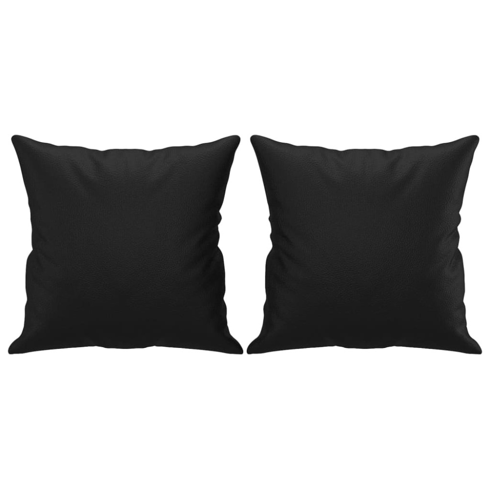 Produktbild för 2-sits soffa med prydnadskuddar svart 140 cm konstläder