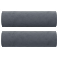 Miniatyr av produktbild för 2-sitssoffa med prydnadskuddar mörkgrå 140 cm sammet