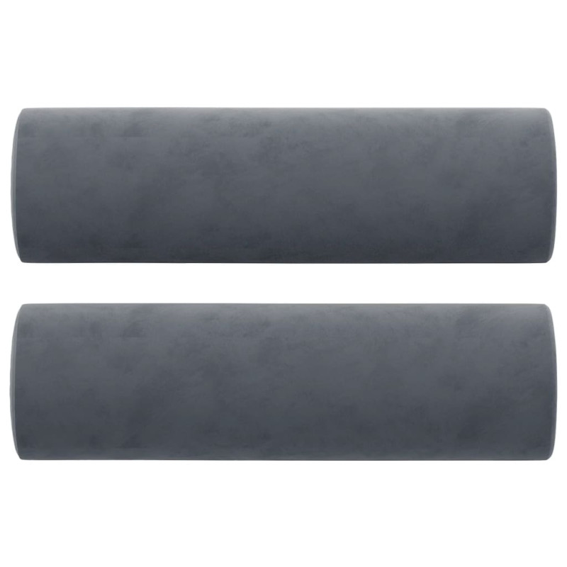 Produktbild för 2-sitssoffa med prydnadskuddar mörkgrå 140 cm sammet
