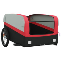 Produktbild för Cykelvagn svart och röd 45 kg järn