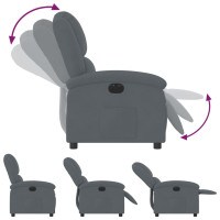 Produktbild för Elektrisk reclinerfåtölj mörkgrå sammet