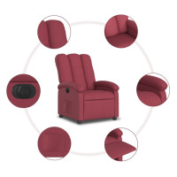 Produktbild för Elektrisk reclinerfåtölj vinröd tyg