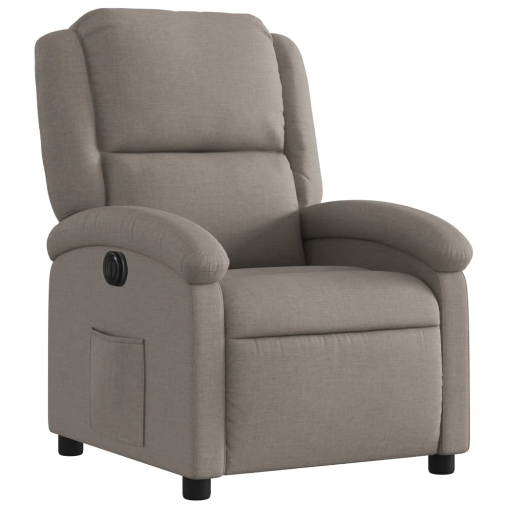Produktbild för Elektrisk reclinerfåtölj taupe tyg
