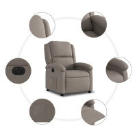 Produktbild för Elektrisk reclinerfåtölj taupe tyg