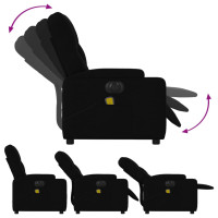 Produktbild för Elektrisk massagefåtölj med uppresningshjälp svart tyg