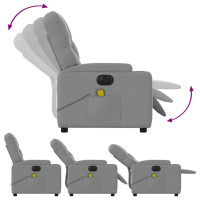 Miniatyr av produktbild för Elektrisk massagefåtölj ljusgrå tyg