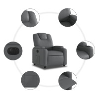 Produktbild för Elektrisk reclinerfåtölj grå konstläder