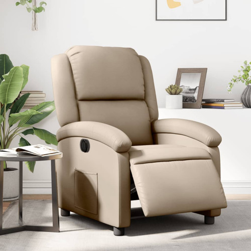 vidaXL Elektrisk reclinerfåtölj cappuccino konstläder