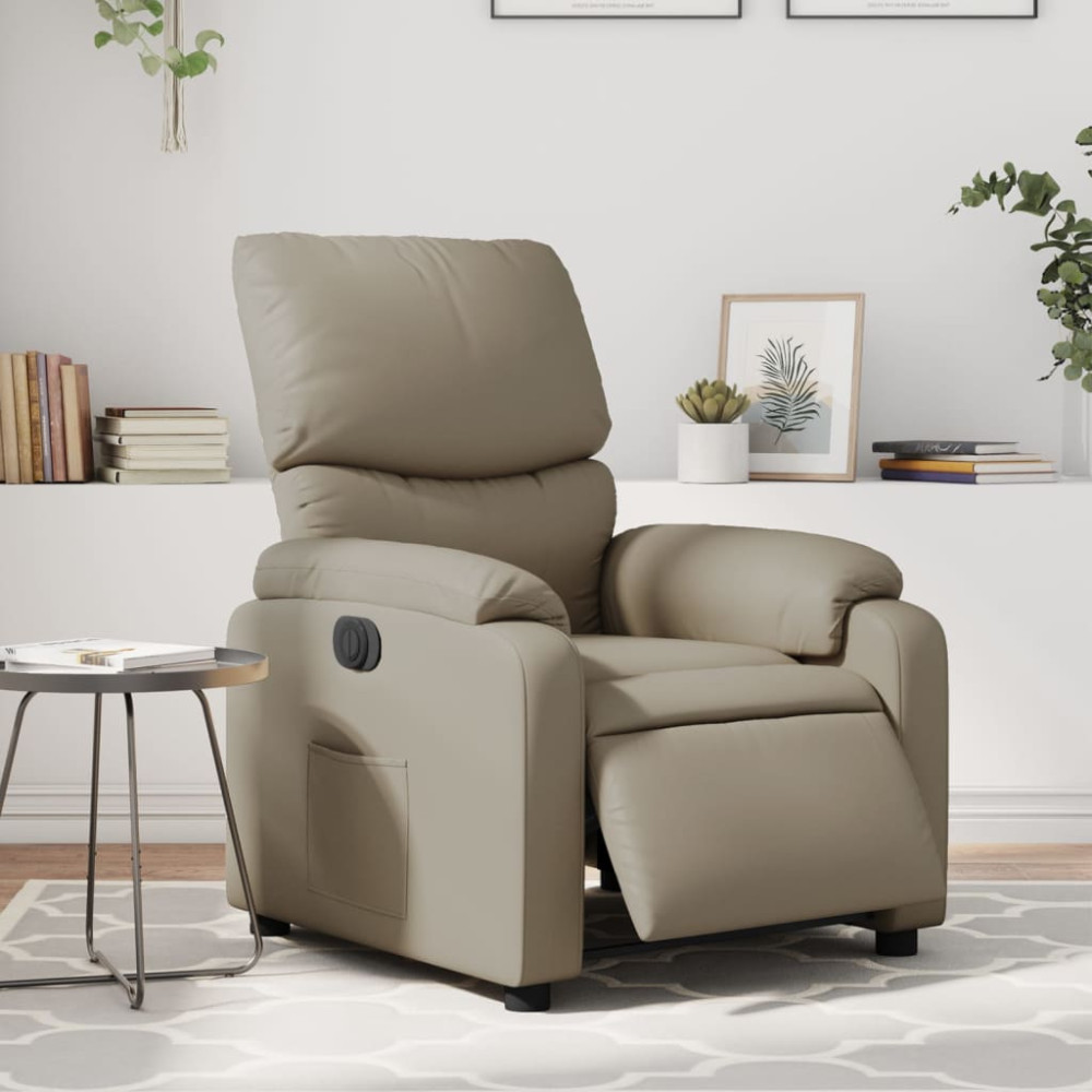 Produktbild för Elektrisk reclinerfåtölj cappuccino konstläder