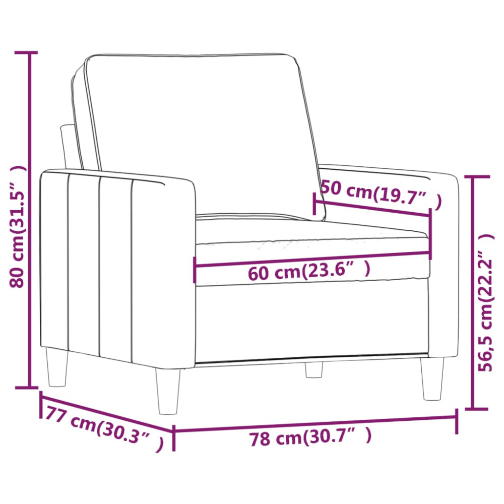 Produktbild för Fåtölj Rosa 60 cm sammet