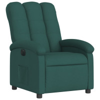 Produktbild för Elektrisk reclinerfåtölj mörkgrön tyg