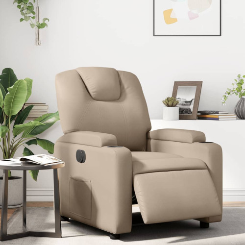 vidaXL Elektrisk reclinerfåtölj cappuccino konstläder