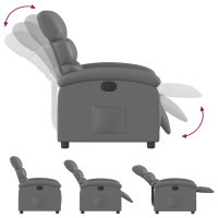 Miniatyr av produktbild för Elektrisk reclinerfåtölj grå konstläder
