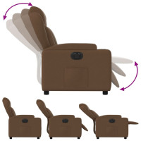 Produktbild för Elektrisk reclinerfåtölj Brun tyg