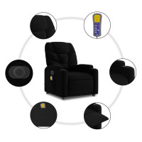 Miniatyr av produktbild för Elektrisk massagefåtölj med uppresningshjälp svart tyg