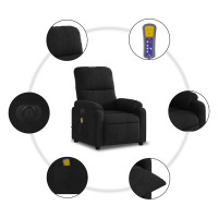 Produktbild för Elektrisk massagefåtölj svart mikrofibertyg