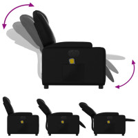 Produktbild för Elektrisk massagefåtölj svart konstläder