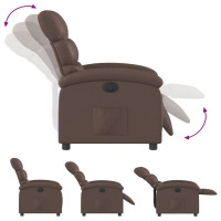 Miniatyr av produktbild för Elektronisk reclinerfåtölj brun konstläder