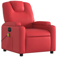 Produktbild för Elektrisk massagefåtölj röd konstläder