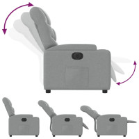 Miniatyr av produktbild för Elektrisk reclinerfåtölj ljusgrå tyg