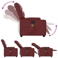 Produktbild för Elektrisk massagefåtölj vinröd konstläder