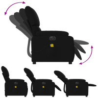 Miniatyr av produktbild för Elektrisk massagefåtölj med uppresningshjälp svart tyg