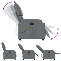 Produktbild för Elektrisk massagefåtölj grå konstläder