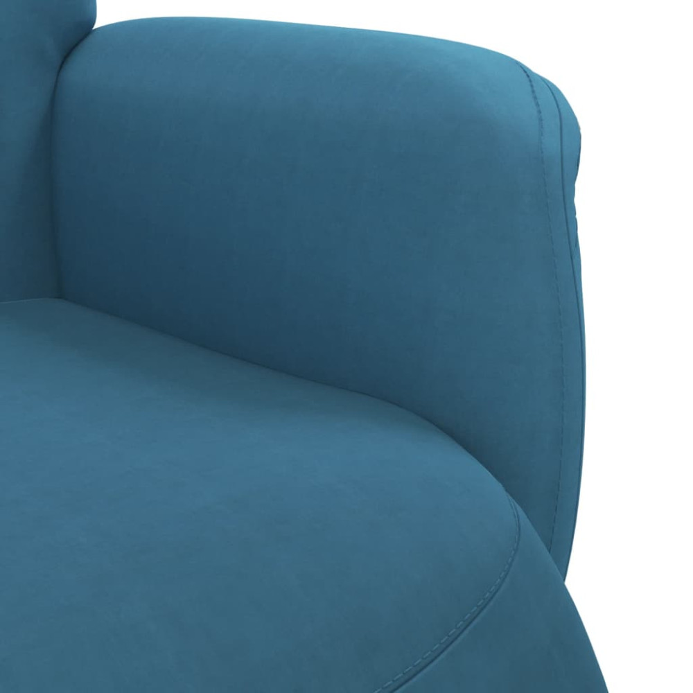 Produktbild för Reclinerfåtölj med fotstöd blå sammet