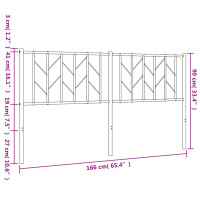 Produktbild för Huvudgavel metall vit 160 cm