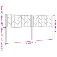 Produktbild för Huvudgavel metall vit 193 cm